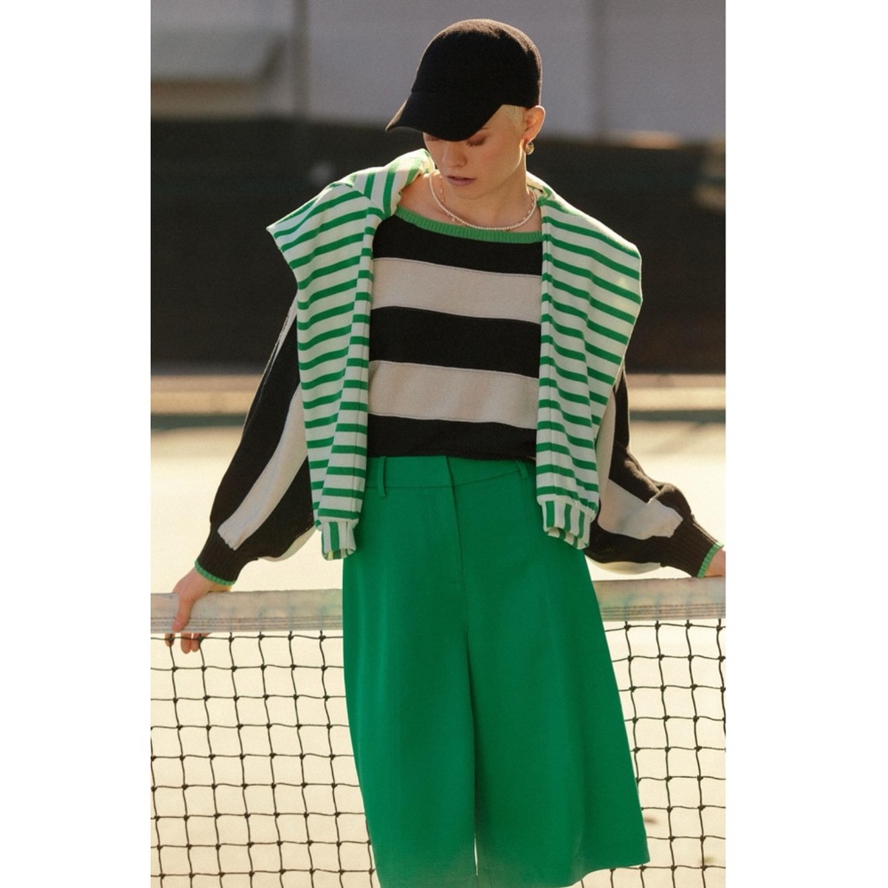Maeve Anthropologie Womens Slouchy Boatneck‎ Sweater M Jumper Striped Nautical